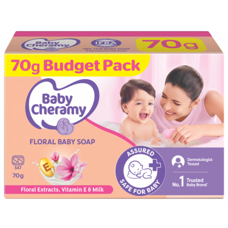 Baby Cheramy baby Soap – 70g floral extract vitamin E milk - KidzCare